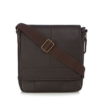 Brown leather utility bag